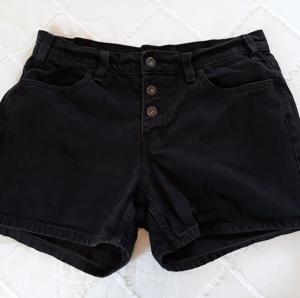 Levi's Black High Rise Jean Shorts Button Fly